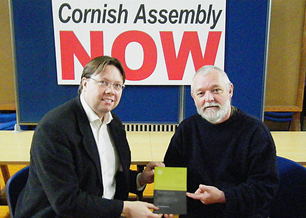 Dan Rogerson MP and Convention Chair Bert Biscoe with latrest Convention publication ' The Next Push'